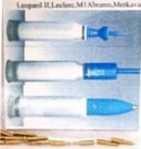 HO Scale Model 120mm NATO Tank Rounds in 3 Types with 12 Pieces