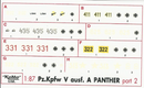 Decals Panther A Set Number 2